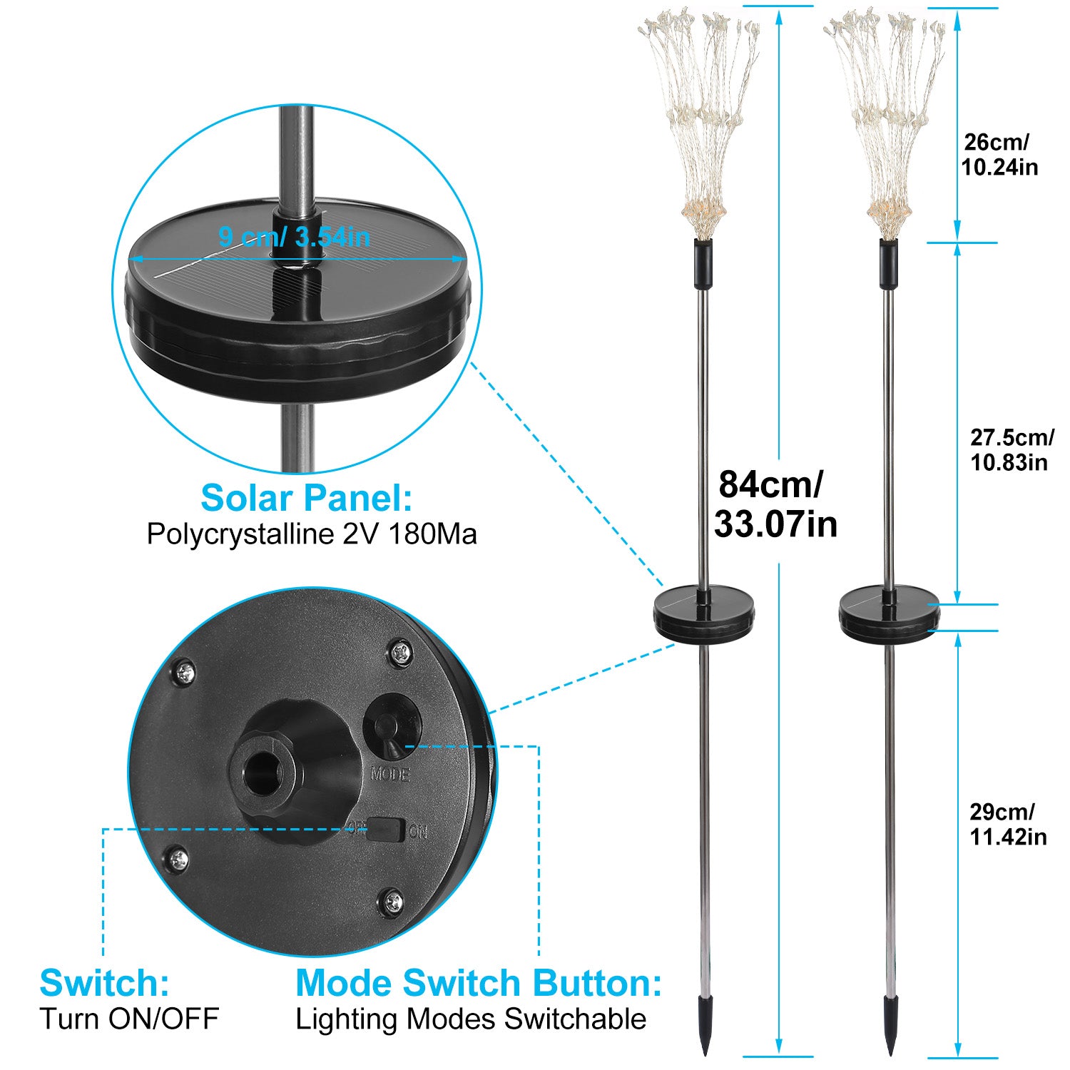 2-Piece: Solar Powered Starburst Garden Lights __stock:100 Outdoor Lighting refund_fee:1200 show-color-swatches Warranty