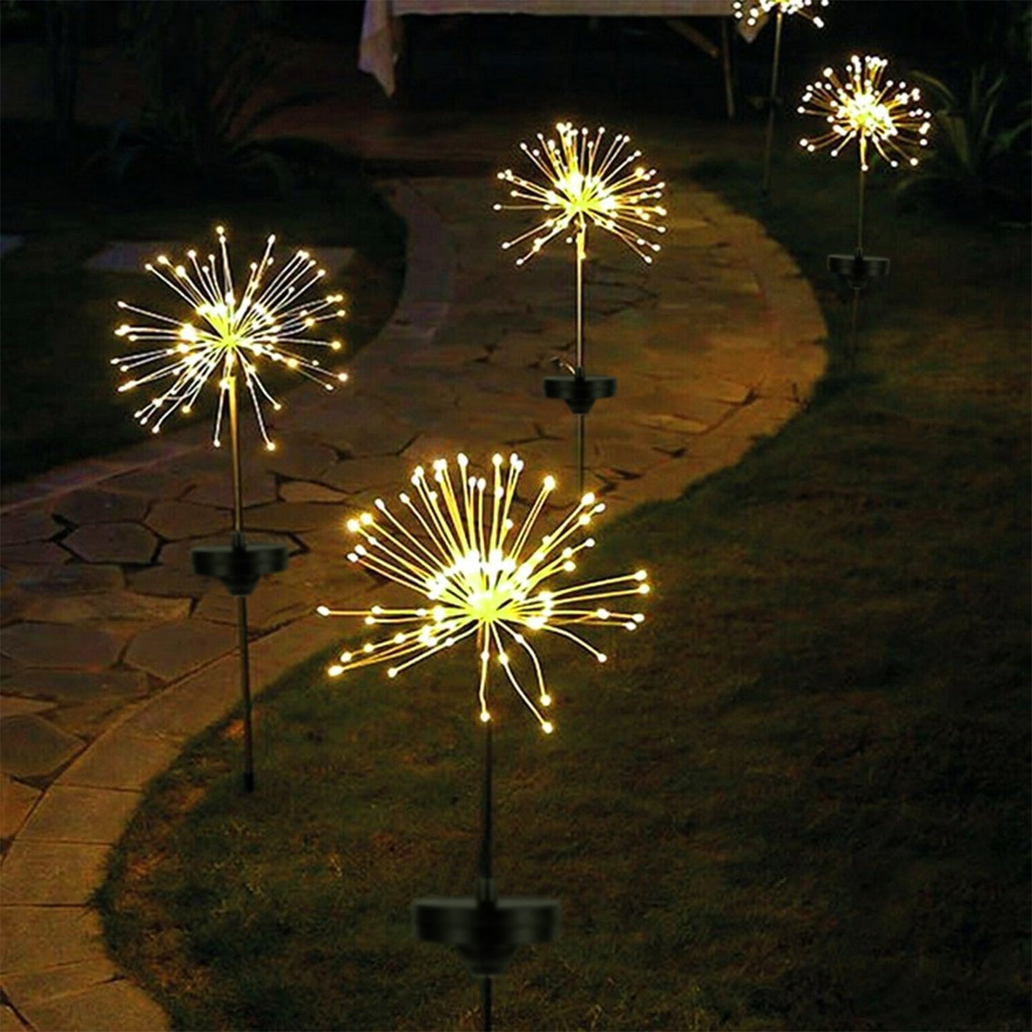 2-Piece: Solar Powered Starburst Garden Lights Warm White __stock:100 Outdoor Lighting refund_fee:1200 show-color-swatches Warranty