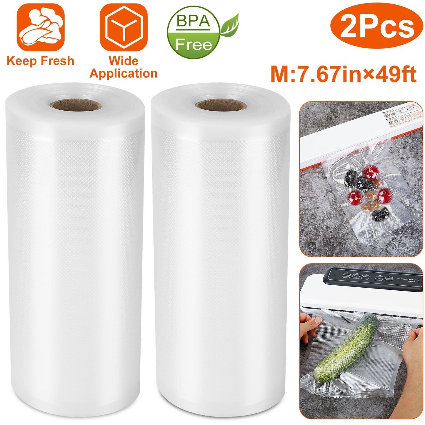 2-Piece: Vacuum Sealer Bag Rolls Kitchen & Dining refund_fee:1200