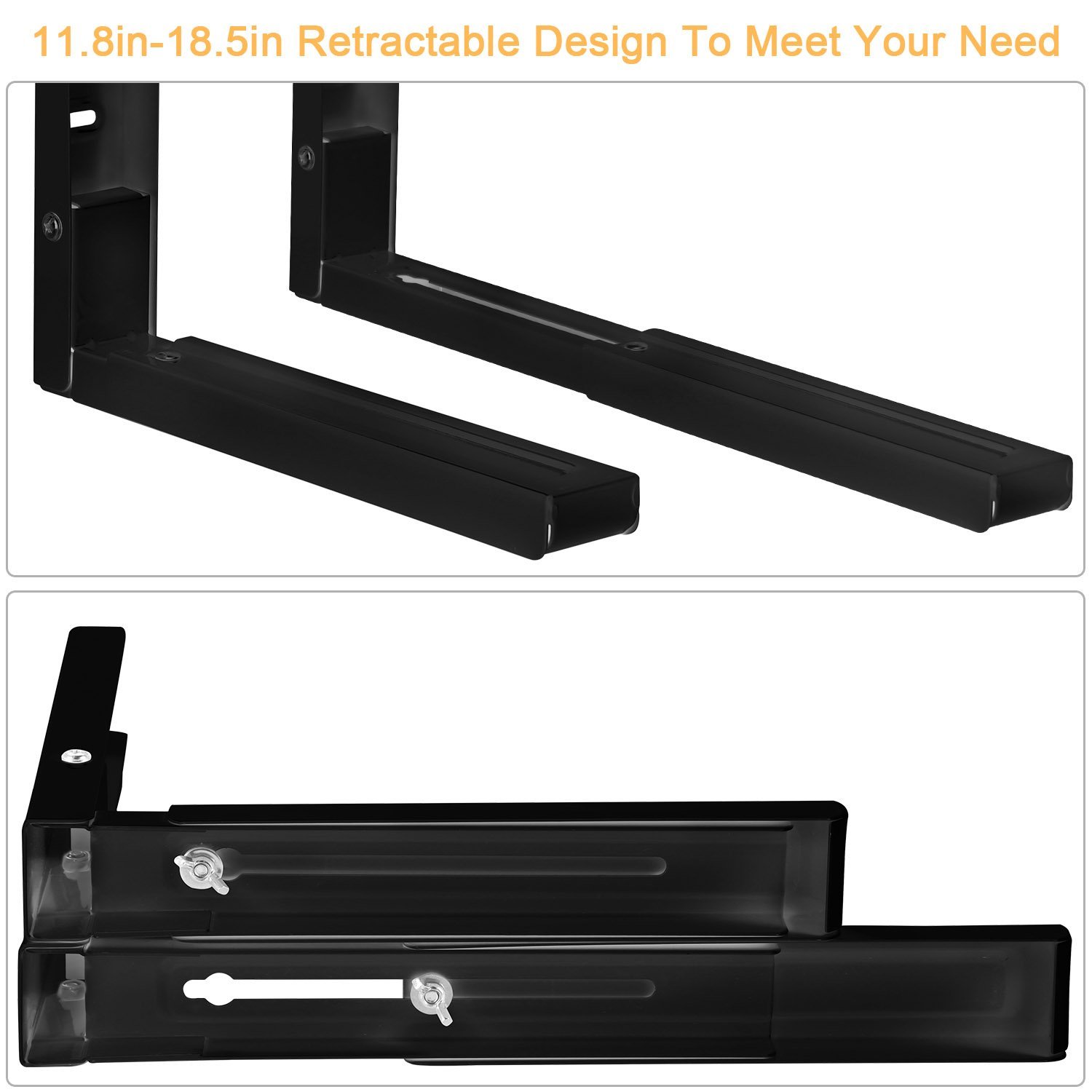 2-Pieces: Adjustable Wall Mount Microwave Brackets __stock:50 Home Improvement refund_fee:1200