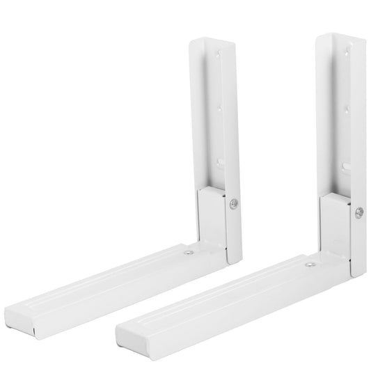 2-Pieces: Adjustable Wall Mount Microwave Brackets White __stock:50 Home Improvement refund_fee:1200