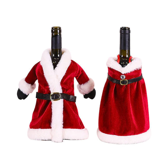 2-Pieces: Christmas Wine Bottle Cover Merry Christmas Decor __stock:200 Holiday Decor & Apparel refund_fee:800