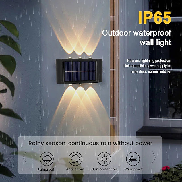 2-Pieces: Outdoor Wall Light Solar Waterproof LED Light __stock:200 Outdoor Lighting refund_fee:800 Warranty