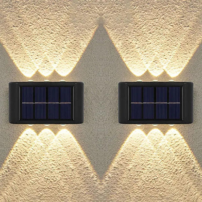 2-Pieces: Outdoor Wall Light Solar Waterproof LED Light Warm White __stock:200 Outdoor Lighting refund_fee:800 Warranty