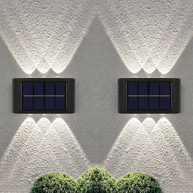 2-Pieces: Outdoor Wall Light Solar Waterproof LED Light White __stock:200 Outdoor Lighting refund_fee:800 Warranty