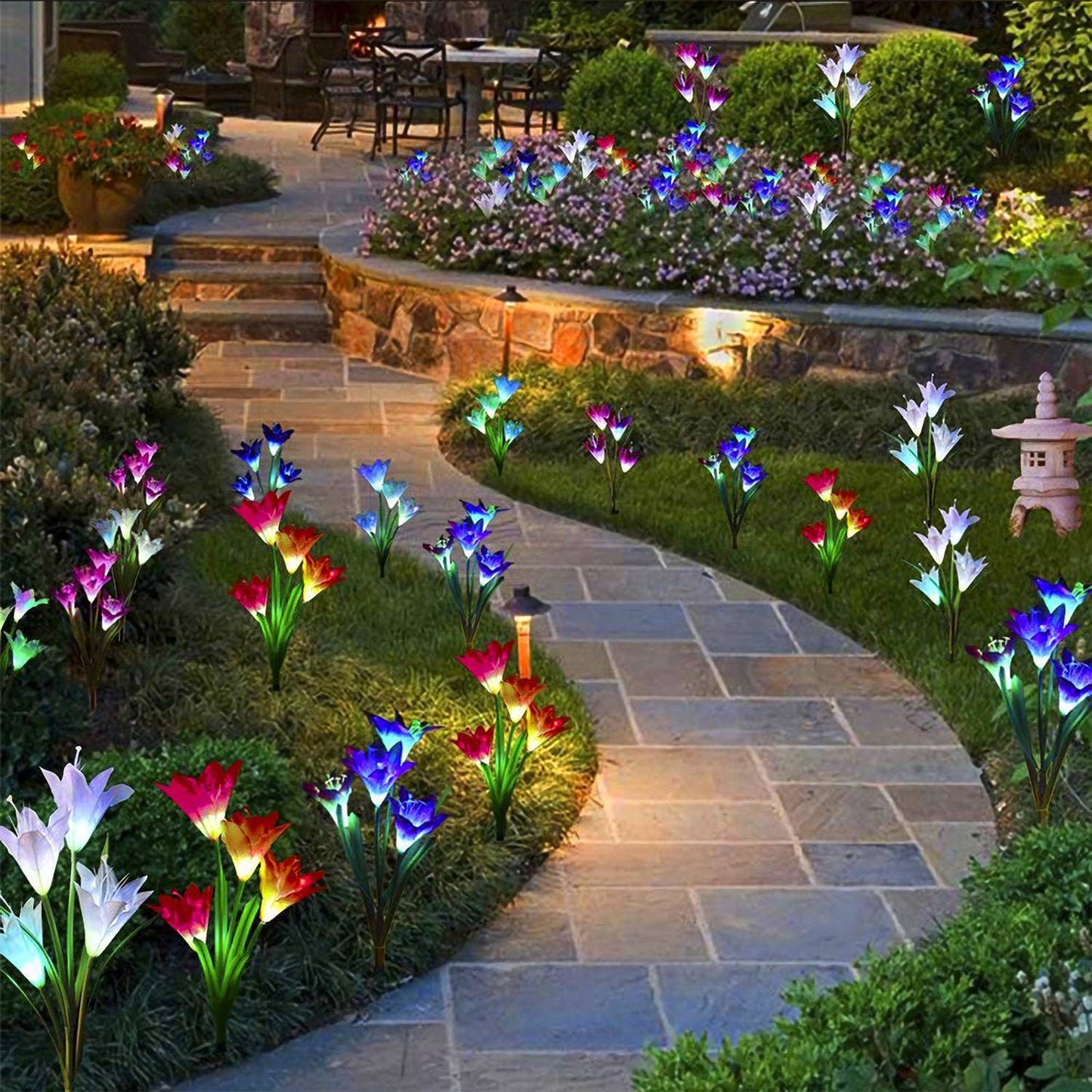 2-Pieces: Solar Garden Lights Outdoor __stock:150 Outdoor Lighting refund_fee:1200 Warranty