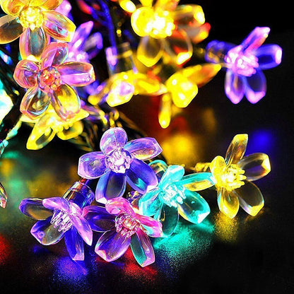 2-Pieces: Solar Power String Lights 50 LED Beads Fairy Sakura Flower __stock:50 Low stock refund_fee:1200 String & Fairy Lights Warranty