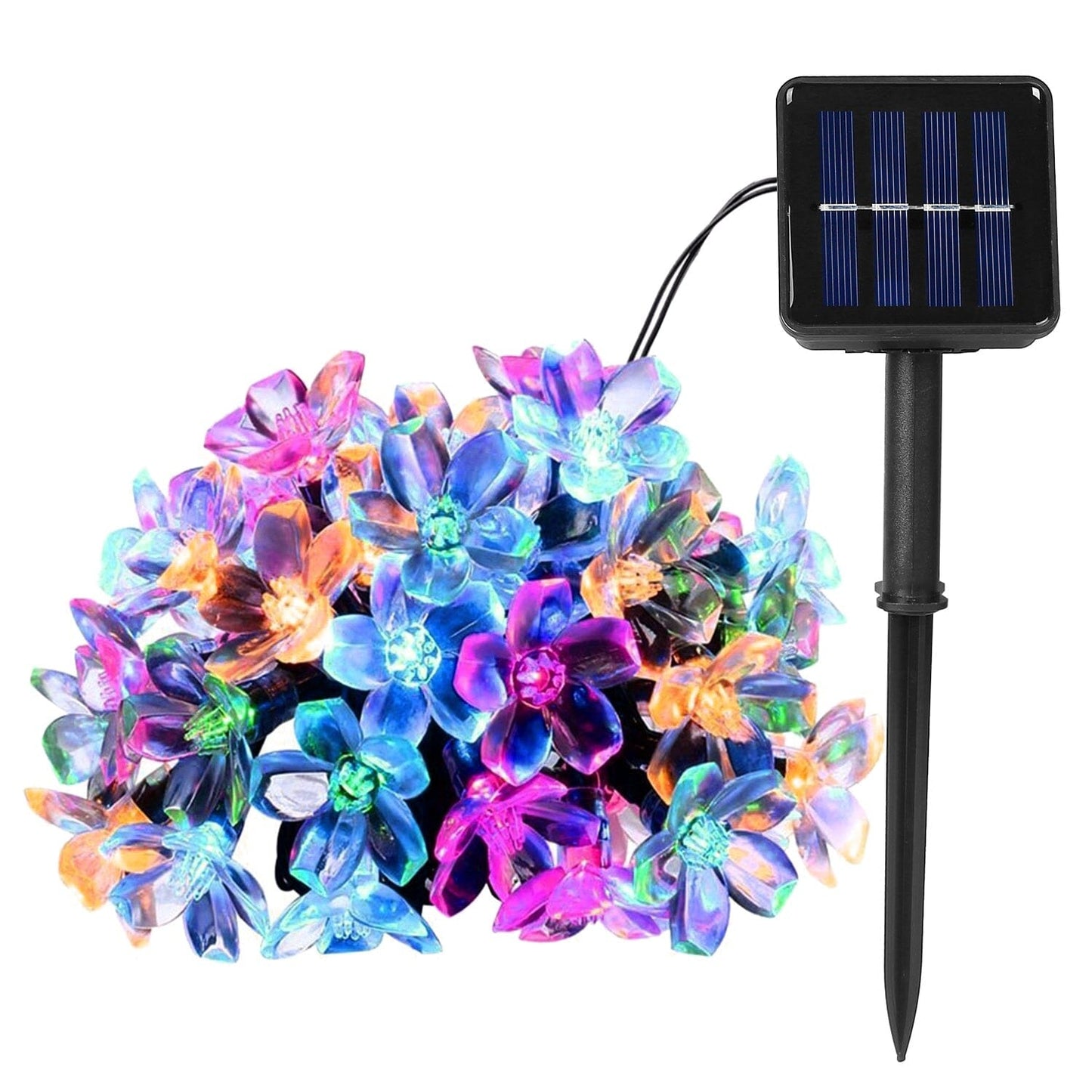 2-Pieces: Solar Power String Lights 50 LED Beads Fairy Sakura Flower __stock:50 Low stock refund_fee:1200 String & Fairy Lights Warranty