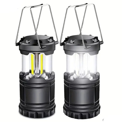 2-Pieces: Super Bright LED Camping Lantern - Portable and Collapsible Emergency Flashlight with Battery Power __stock:200 Outdoor Lighting refund_fee:1200 Warranty