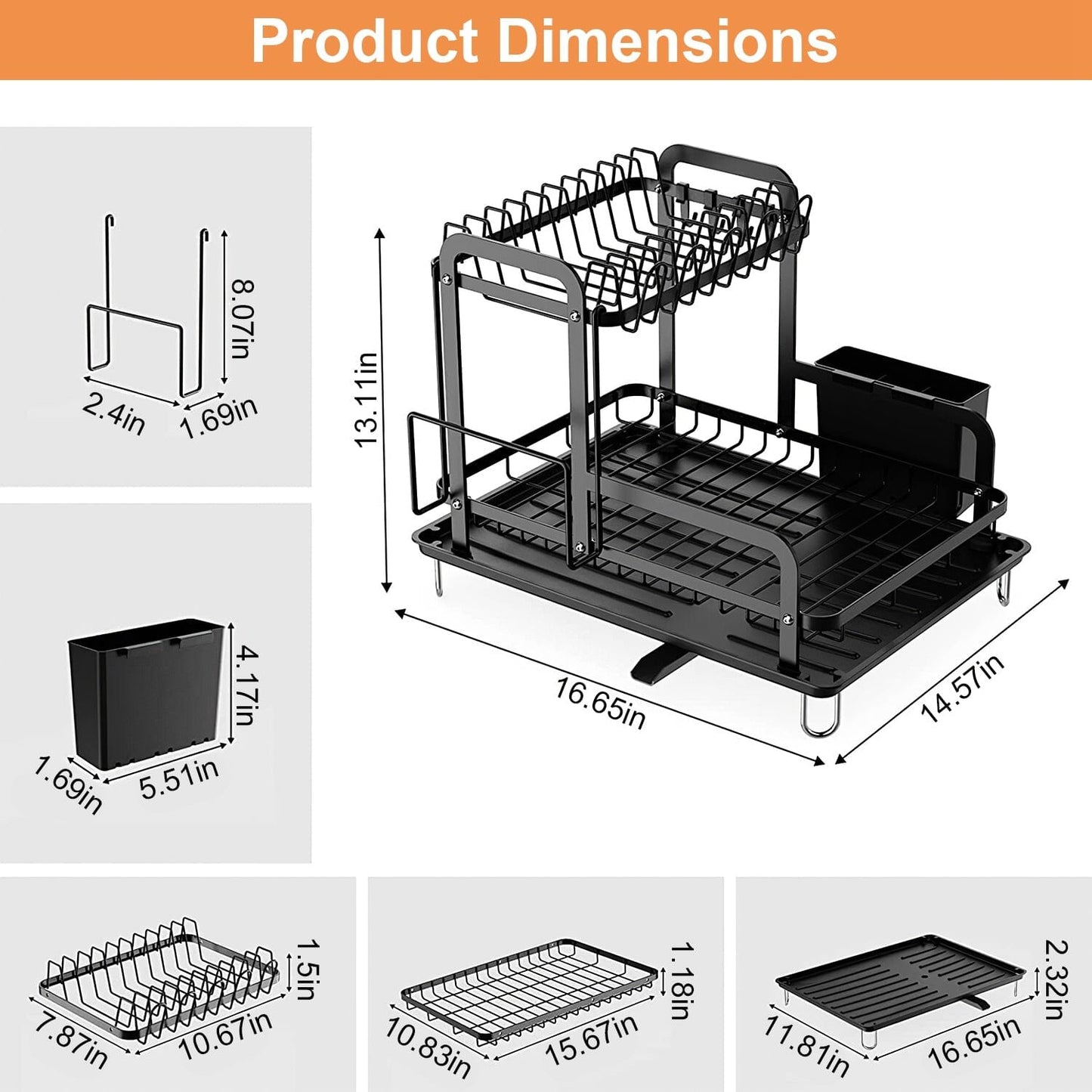 2-Tier Dish Drying Rack __stock:50 Kitchen & Dining refund_fee:1200