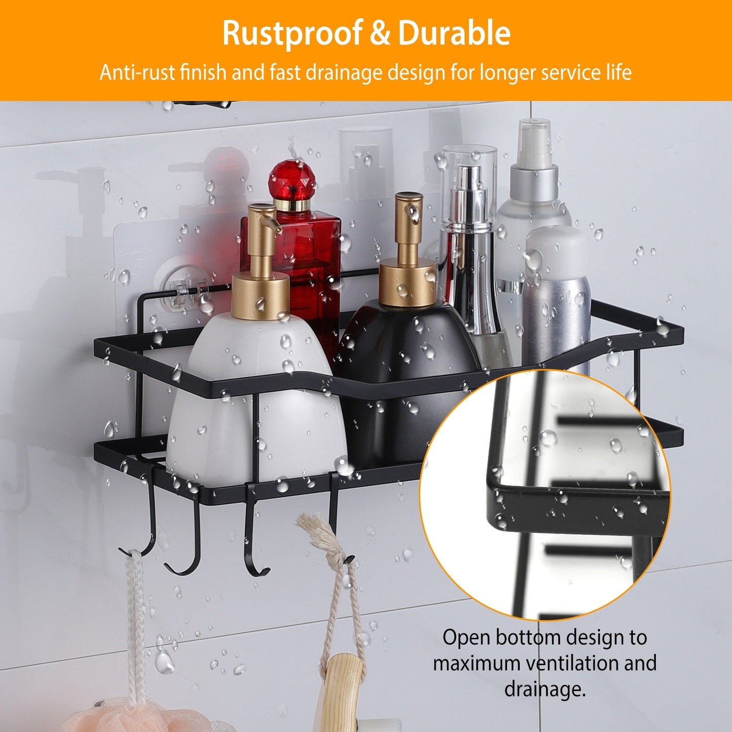 2-Tier Shower Caddy Shelf Holder __stock:50 Bath Low stock refund_fee:1200