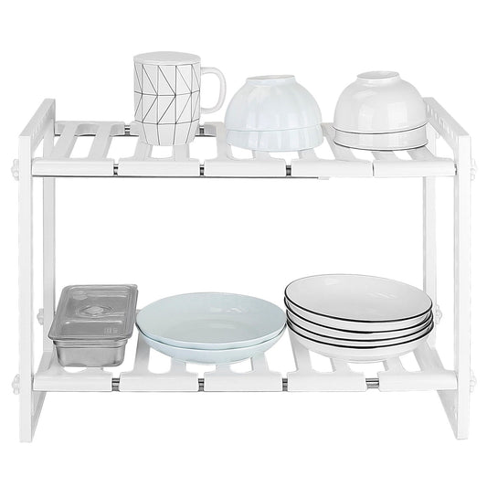 2-Tier Under Sink Organizer Retractable Space Saving Storage __stock:100 Kitchen & Dining refund_fee:1200
