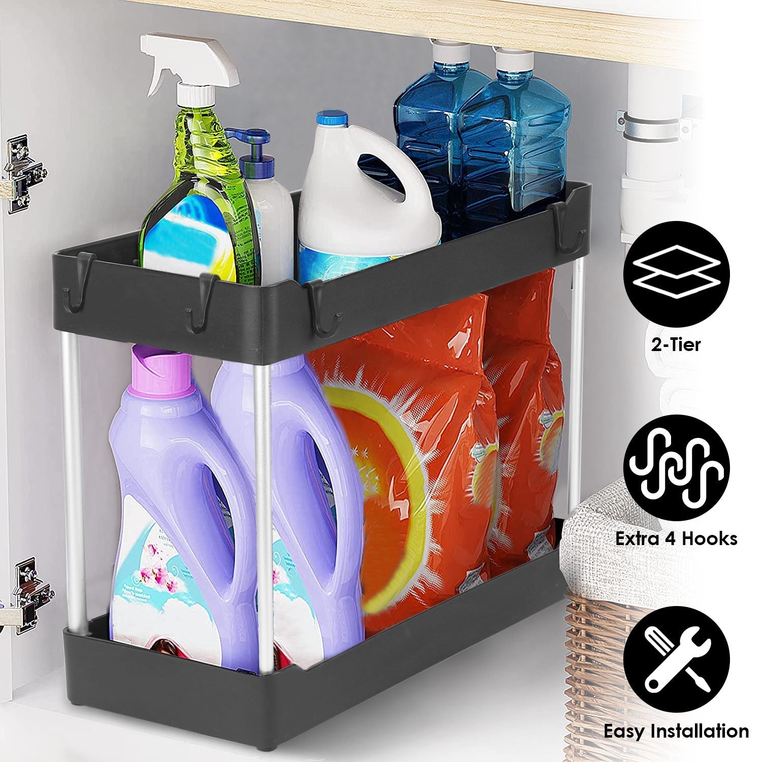 2-Tier Under Sink Shelf Organizer __stock:50 Closet & Storage refund_fee:1200