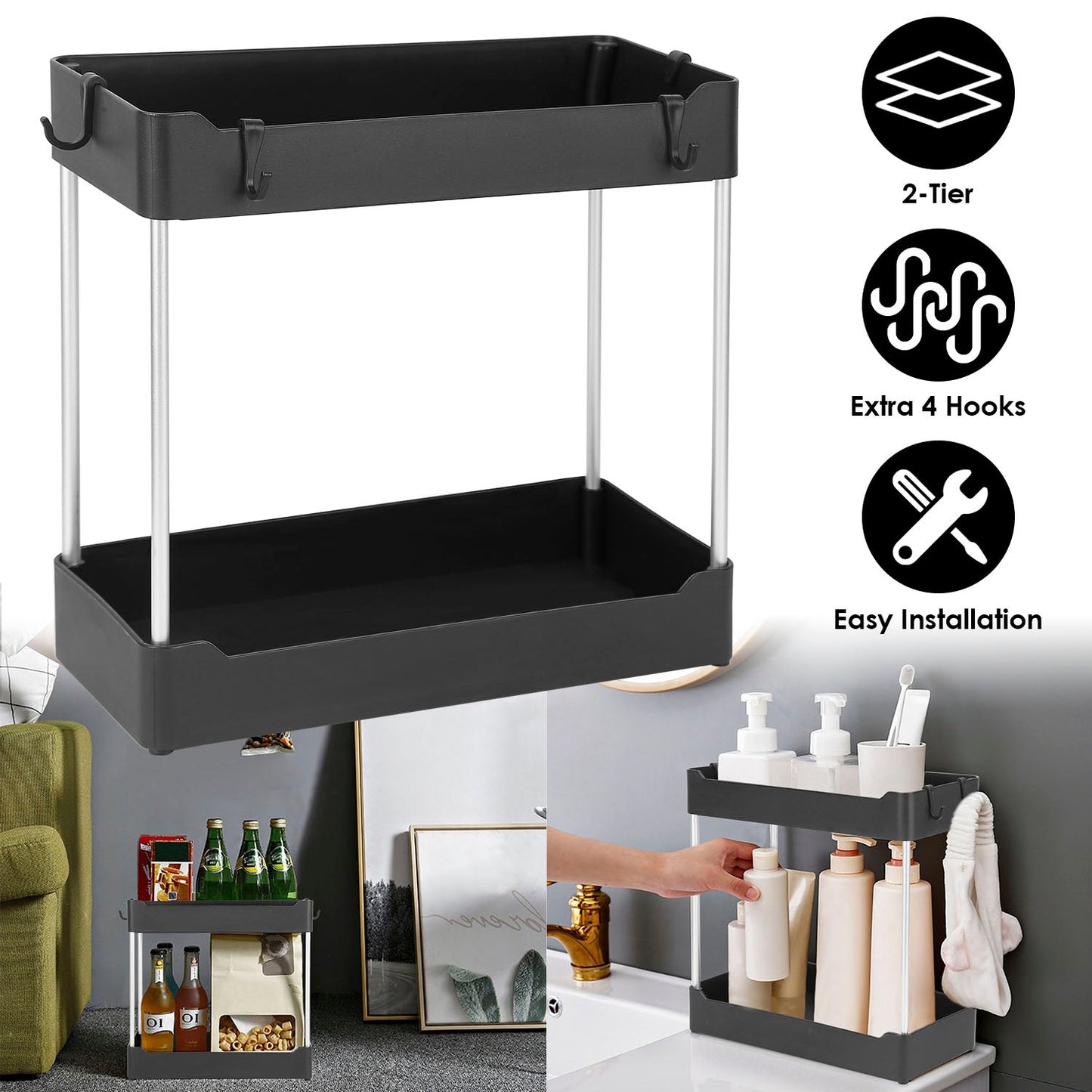 2-Tier Under Sink Shelf Organizer __stock:50 Closet & Storage refund_fee:1200