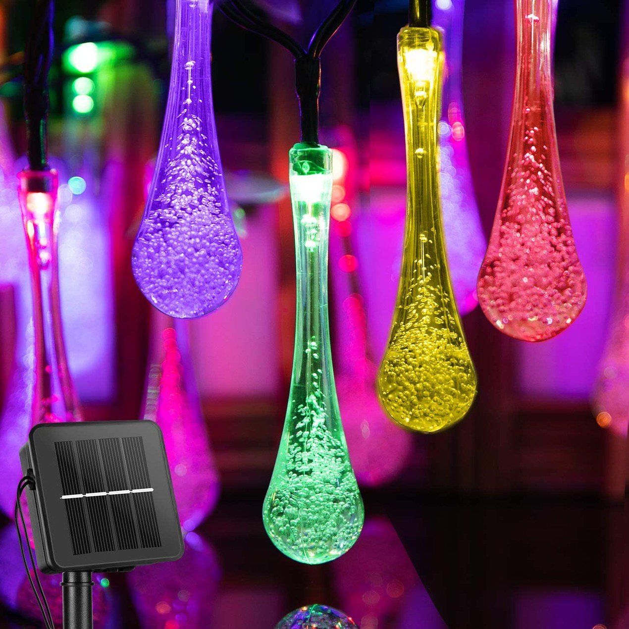 20 Ft. LED Multi-Color Waterdrop Lighting __stock:750 refund_fee:800 String & Fairy Lights Warranty