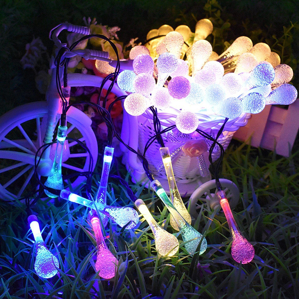 20 Ft. LED Multi-Color Waterdrop Lighting __stock:750 refund_fee:800 String & Fairy Lights Warranty