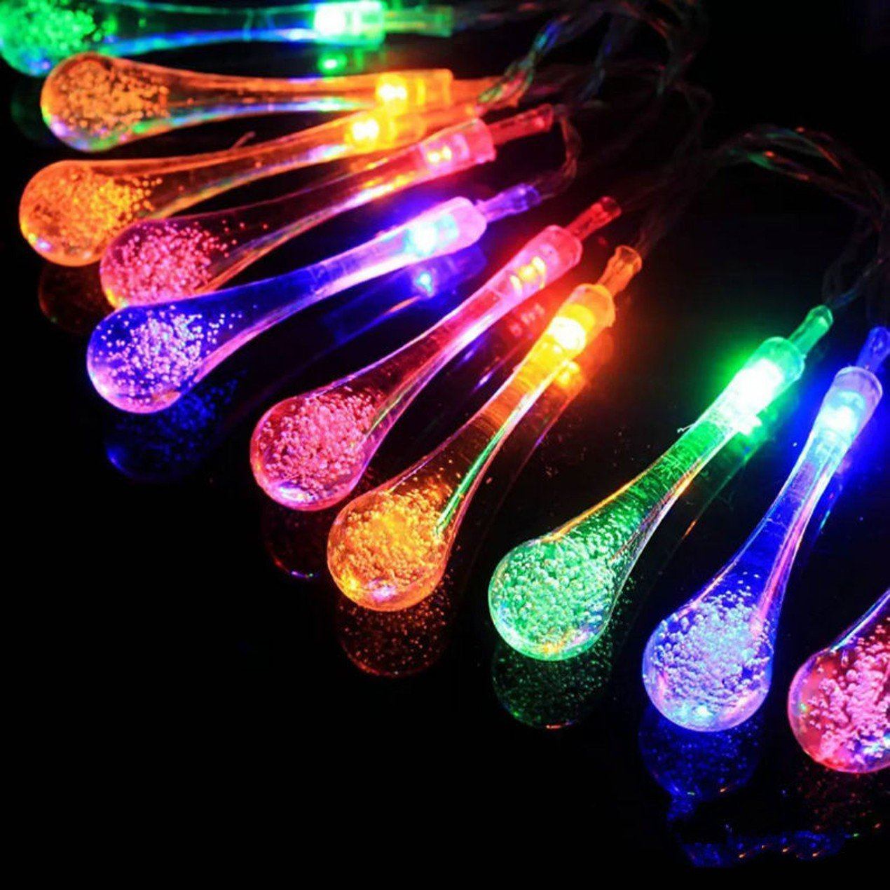 20 Ft. LED Multi-Color Waterdrop Lighting __stock:750 refund_fee:800 String & Fairy Lights Warranty