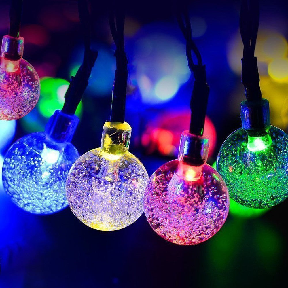 20 LED 16Ft Crystal Ball Solar String Lights __stock:1000 refund_fee:800 String & Fairy Lights Warranty