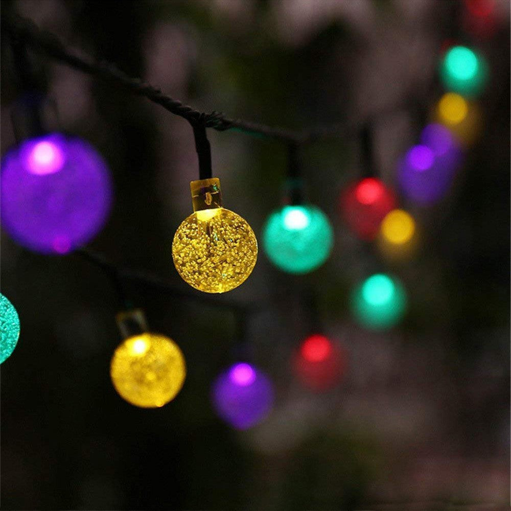 20 LED 16Ft Crystal Ball Solar String Lights __stock:1000 refund_fee:800 String & Fairy Lights Warranty