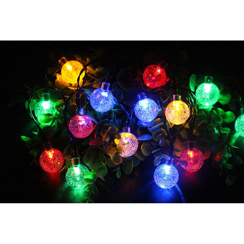 20 LED 16Ft Crystal Ball Solar String Lights __stock:1000 refund_fee:800 String & Fairy Lights Warranty