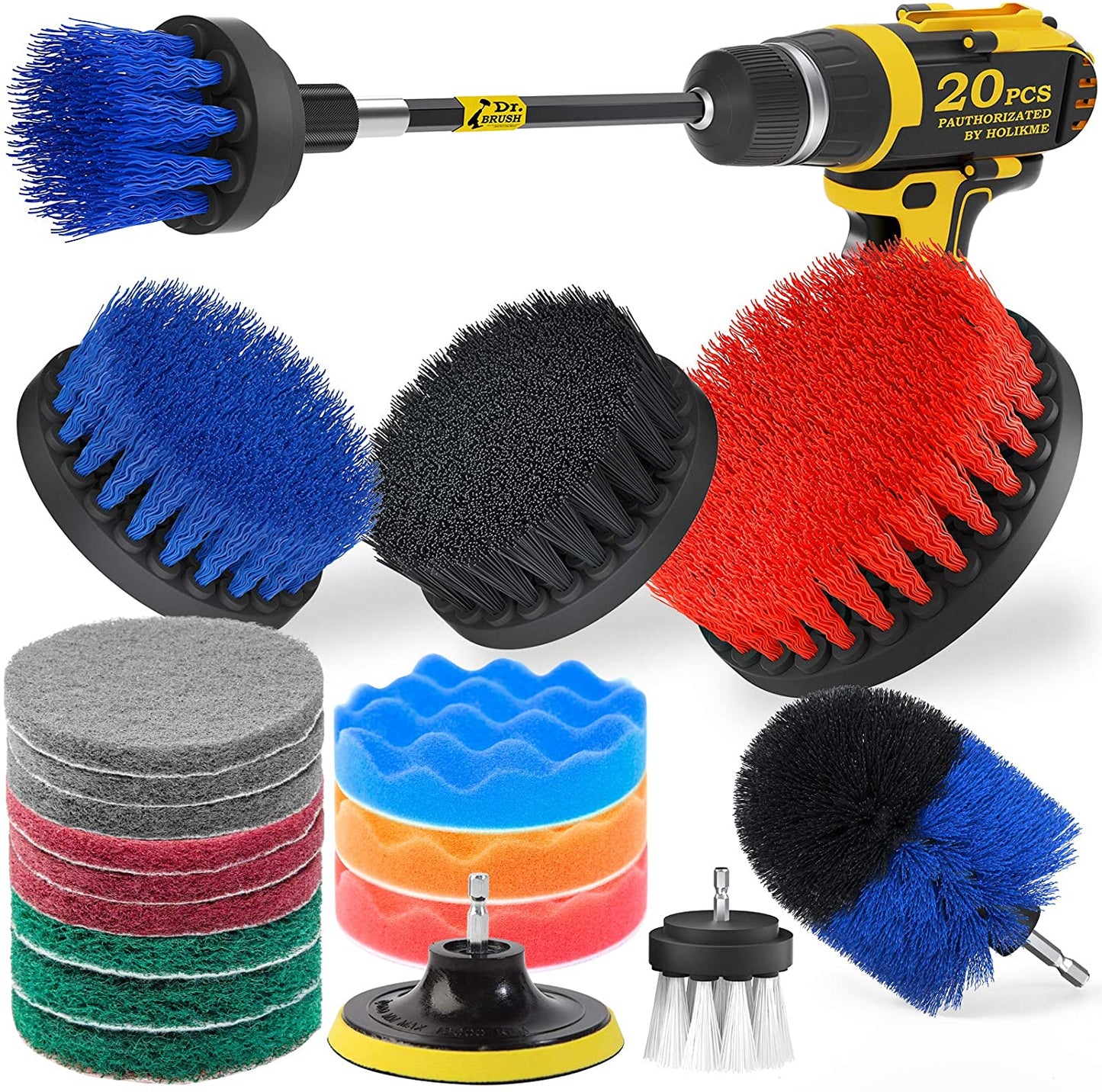 20-Pack: Holikme Drill Brush Attachments Set Blue __stock:500 Home Improvement refund_fee:1200 show-color-swatches