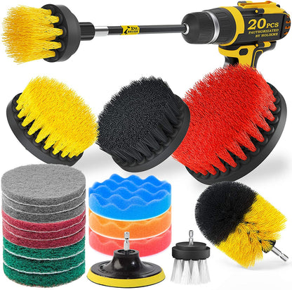 20-Pack: Holikme Drill Brush Attachments Set Yellow __stock:500 Home Improvement refund_fee:1200 show-color-swatches