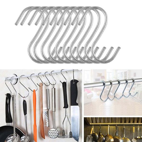 20-Piece: Household Holder Kitchen Stainless Steel S Shaped Hooks Home Improvement refund_fee:800