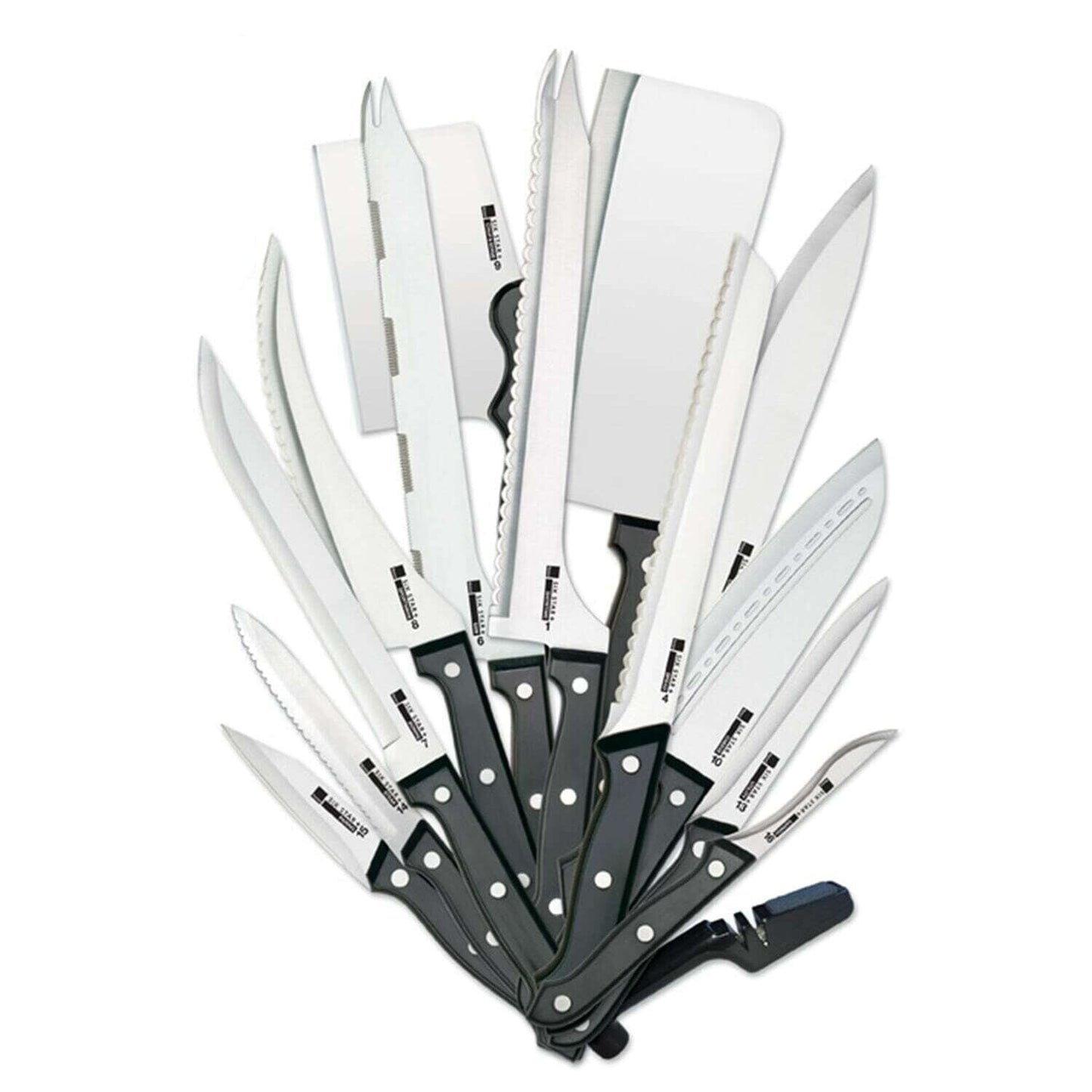 20-Piece: Ronco Full-Tang Handle Professional Kitchen Knife Set __stock:400 Kitchen & Dining refund_fee:1200