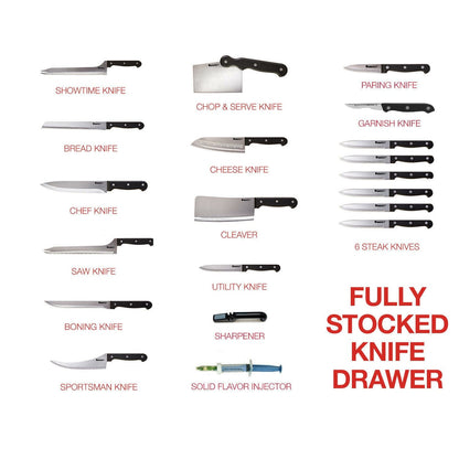 20-Piece: Ronco Full-Tang Handle Professional Kitchen Knife Set __stock:400 Kitchen & Dining refund_fee:1200