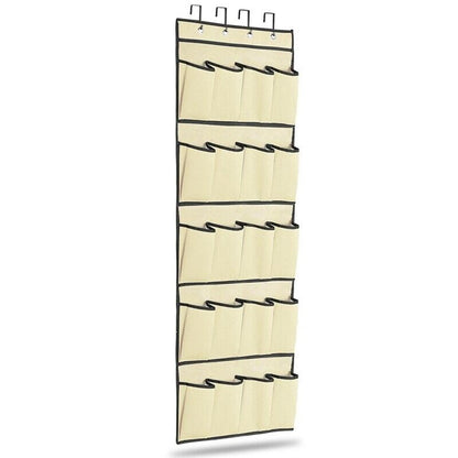 20 Pocket: Over the Door Shoe Rack Organizer Beige __stock:100 Closet & Storage refund_fee:800