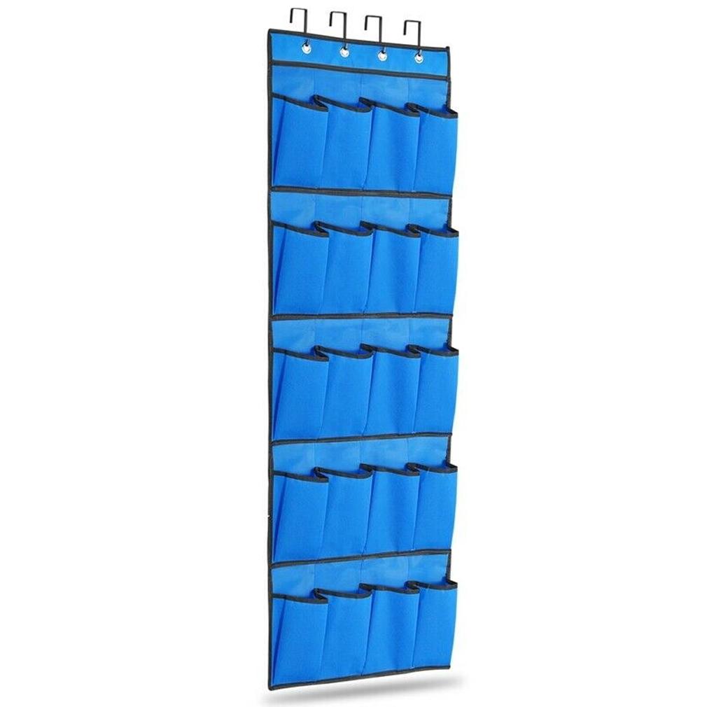 20 Pocket: Over the Door Shoe Rack Organizer Blue __stock:100 Closet & Storage refund_fee:800