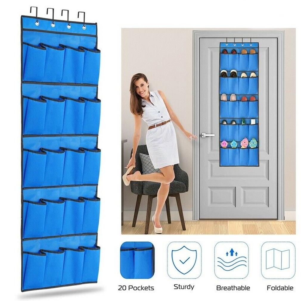 20 Pocket: Over the Door Shoe Rack Organizer __stock:100 Closet & Storage refund_fee:800