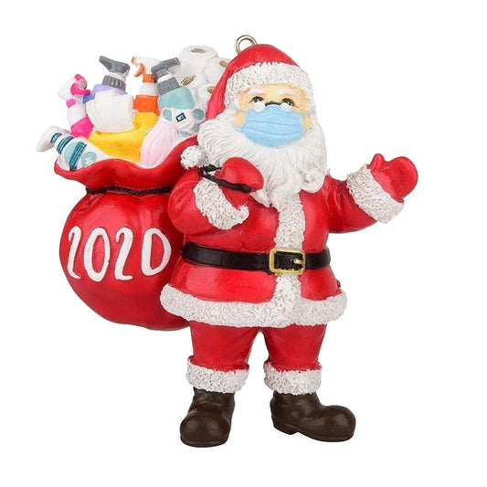 2020 Quarantine Survivor Santa Claus Christmas Ornaments Wearing Mask And Carrying All Essentials __stock:100 Holiday Holiday Decor & Apparel refund_fee:800