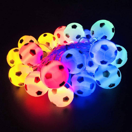 2022 World Cup Decor String Lights Soccer Multicolor __stock:200 refund_fee:1200 String & Fairy Lights Warranty