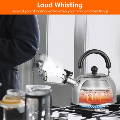 2.1 Quarts Stainless Steel Whistling Tea Kettle Stovetop Induction Gas Teapot __stock:50 Kitchen & Dining Low stock refund_fee:1200