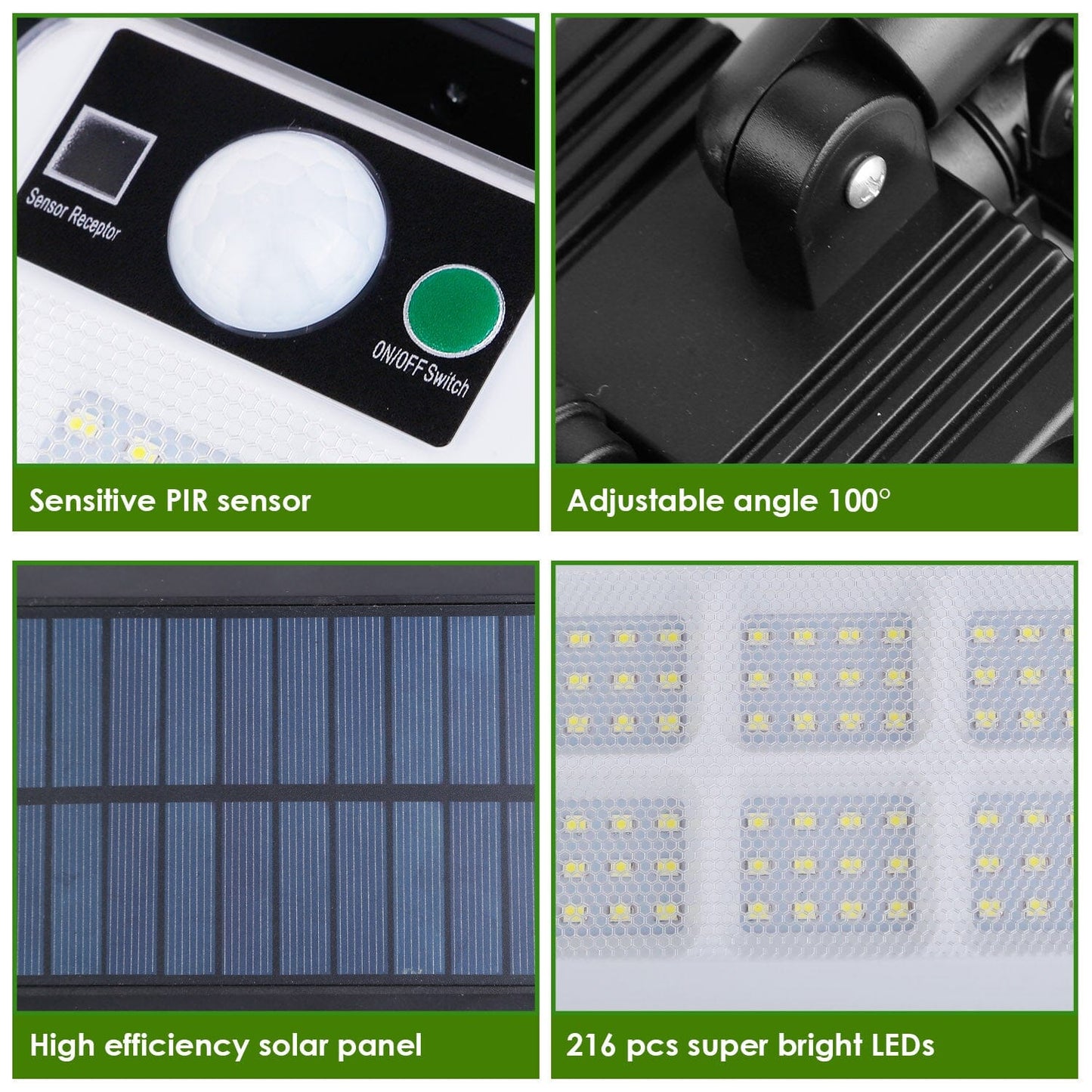 216 LEDs Solar Outdoor Light Motion Sensor Security Wireless Lamp __stock:100 Outdoor Lighting refund_fee:1200 Warranty