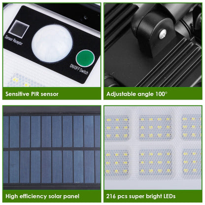 216 LEDs Solar Outdoor Light Motion Sensor Security Wireless Lamp __stock:100 Outdoor Lighting refund_fee:1200 Warranty