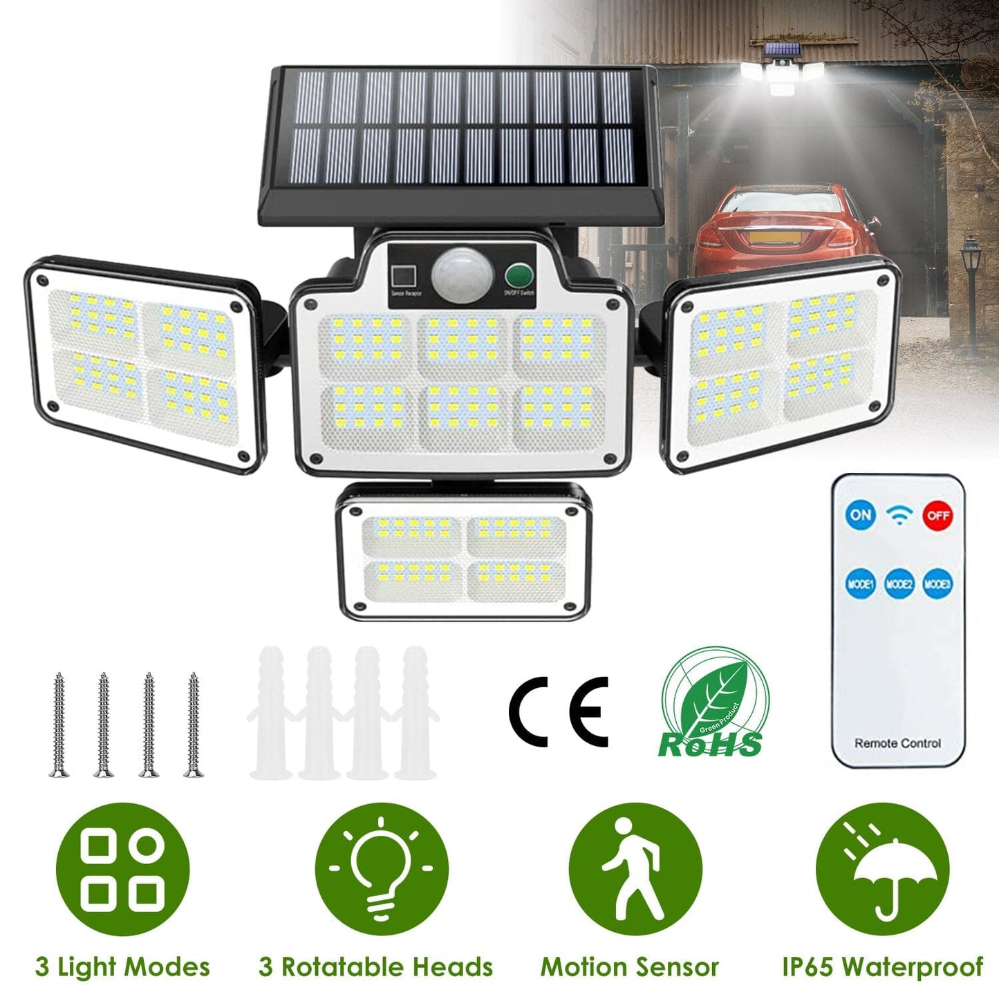216 LEDs Solar Outdoor Light Motion Sensor Security Wireless Lamp __stock:100 Outdoor Lighting refund_fee:1200 Warranty