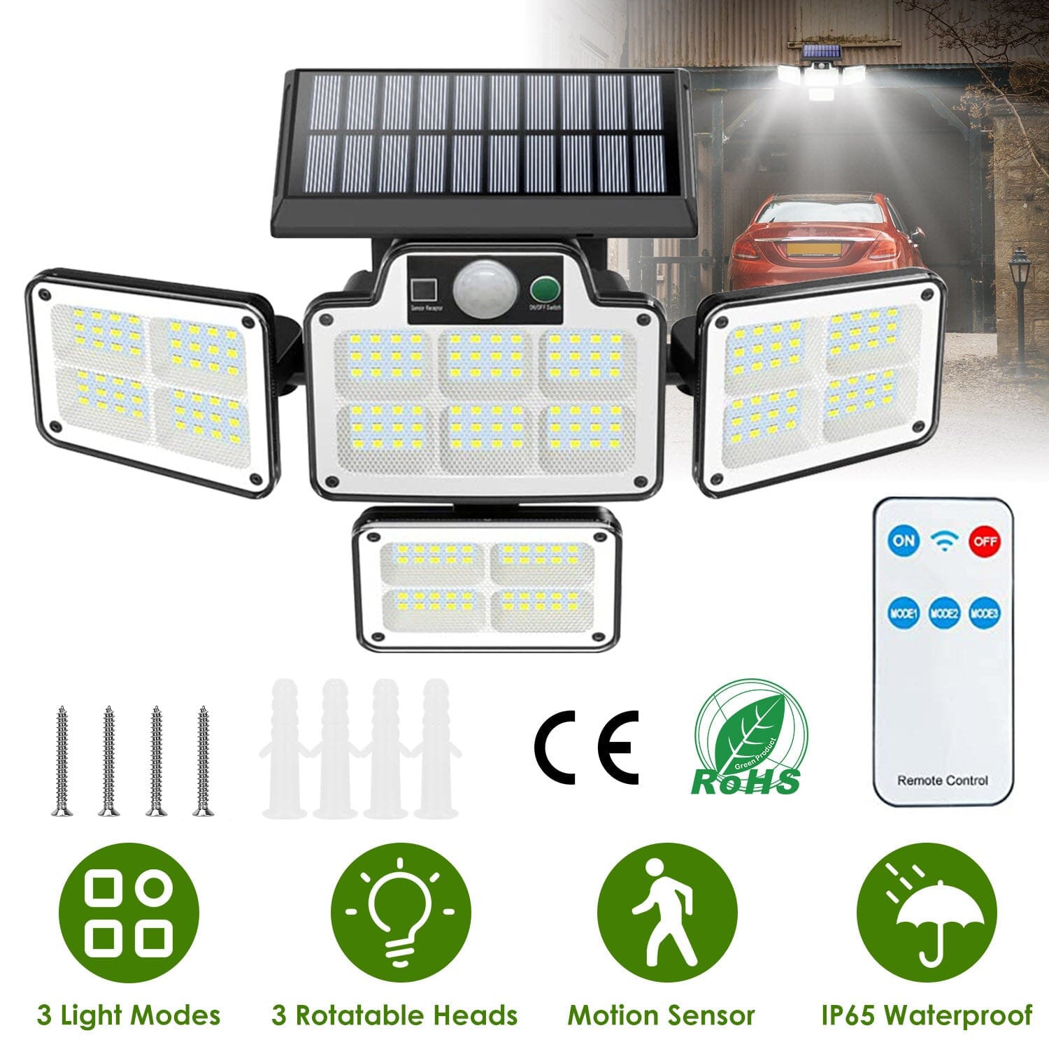 216 LEDs Solar Outdoor Light Motion Sensor Security Wireless Lamp __stock:100 Outdoor Lighting refund_fee:1200 Warranty