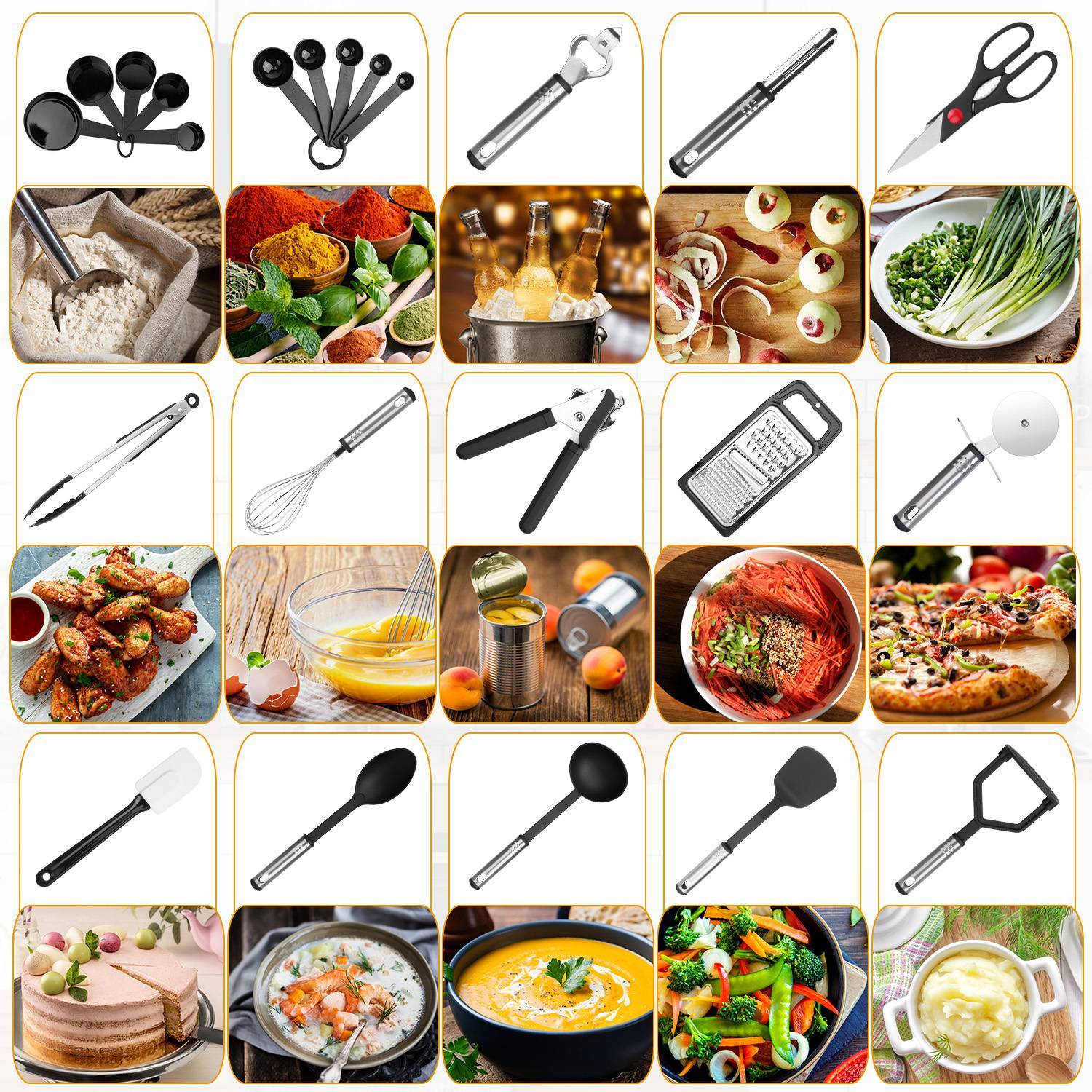 23-Piece Set: Kitchen Utensil Set Stainless Steel Nylon Kitchen & Dining Low stock refund_fee:1200