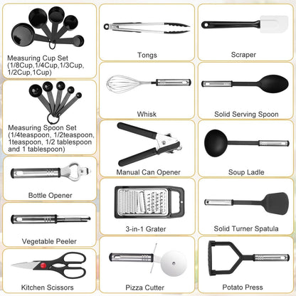 23-Piece Set: Kitchen Utensil Set Stainless Steel Nylon Kitchen & Dining Low stock refund_fee:1200