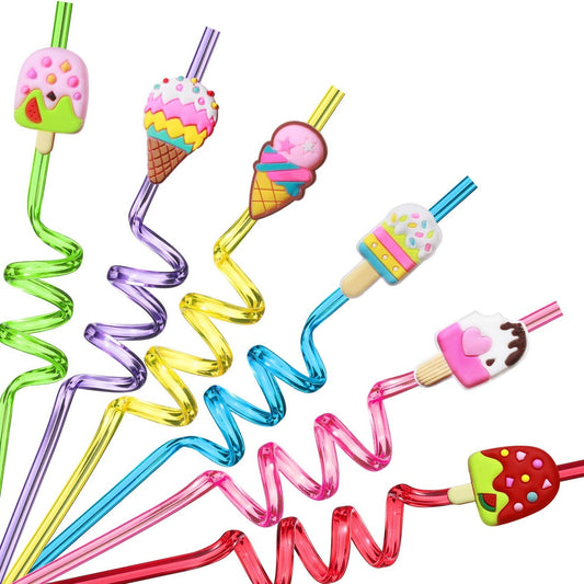 24-Pack: Reusable Ice Cream Straws for Birthday Party Supplies __stock:200 Kitchen & Dining refund_fee:800