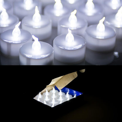 24-Pack: White LED Tealight Timer Candles Battery Operated Flameless Smokeless Indoor Lighting refund_fee:1200 Warranty