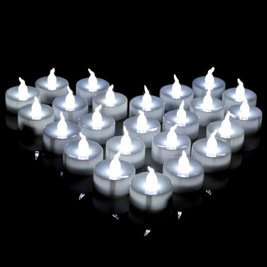 24-Pack: White LED Tealight Timer Candles Battery Operated Flameless Smokeless Indoor Lighting refund_fee:1200 Warranty