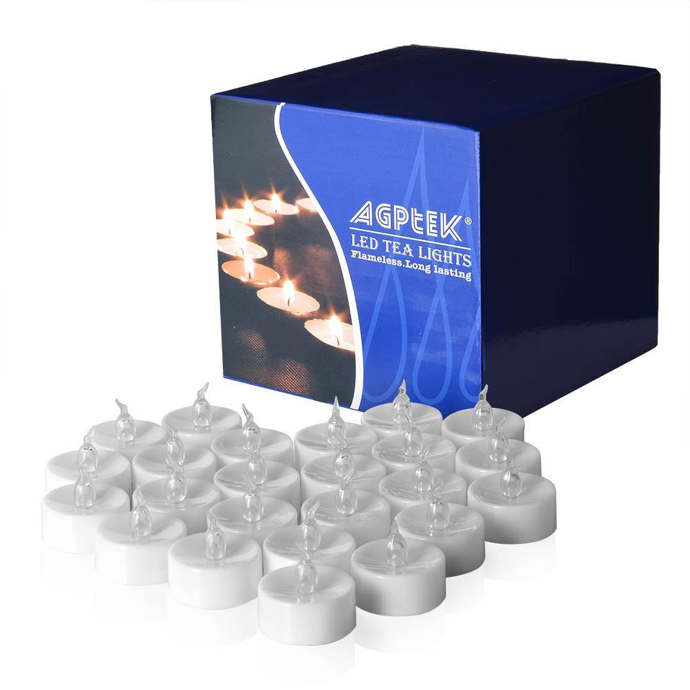 24-Pack: White LED Tealight Timer Candles Battery Operated Flameless Smokeless Indoor Lighting refund_fee:1200 Warranty