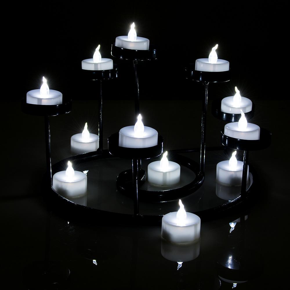 24-Pack: White LED Tealight Timer Candles Battery Operated Flameless Smokeless Indoor Lighting refund_fee:1200 Warranty