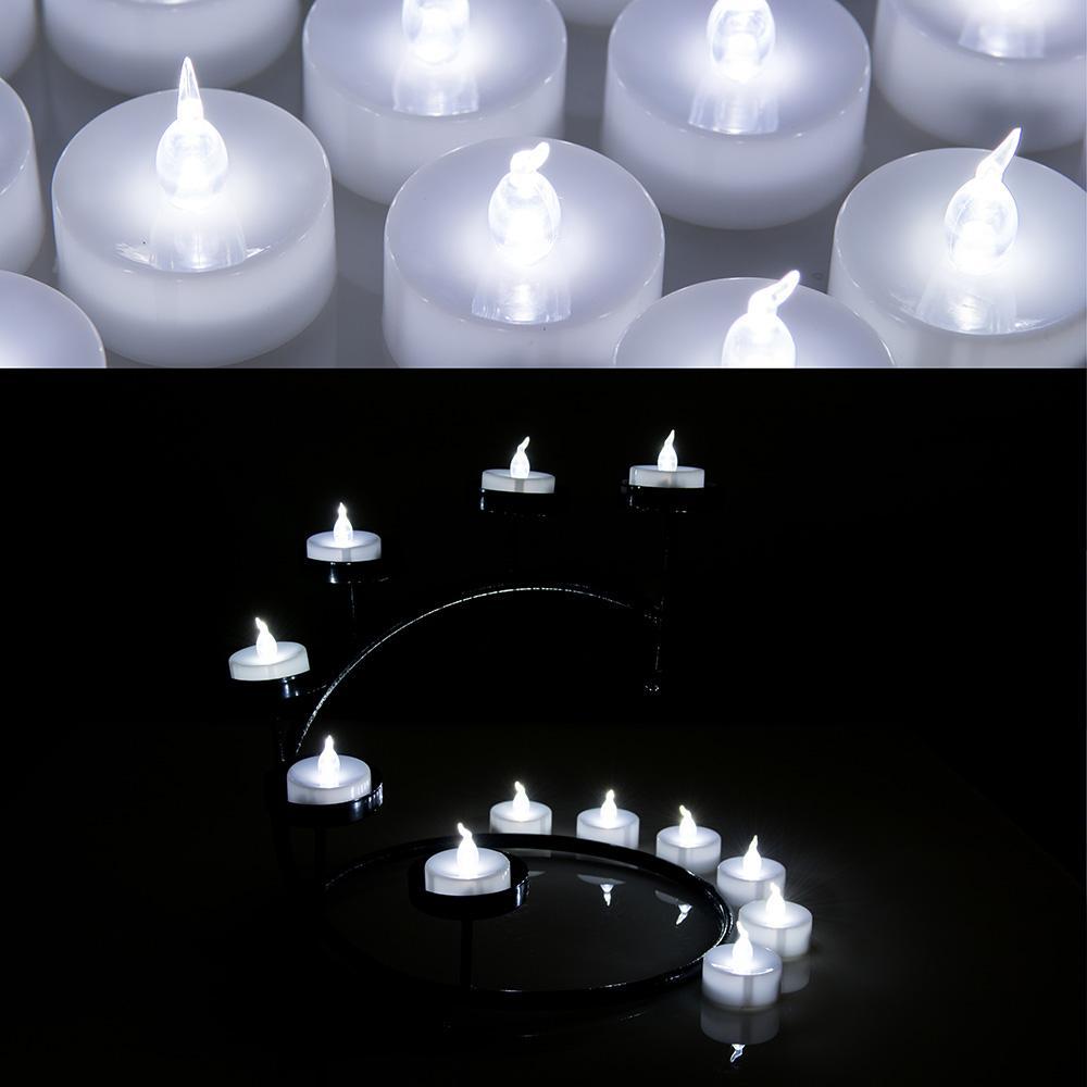 24-Pack: White LED Tealight Timer Candles Battery Operated Flameless Smokeless Indoor Lighting refund_fee:1200 Warranty