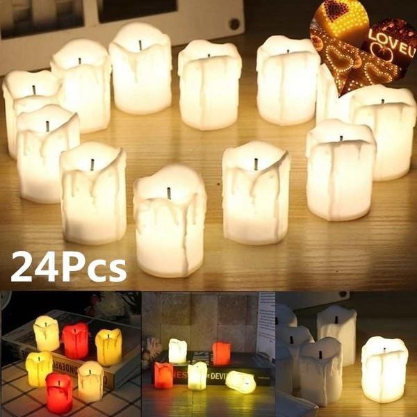 24-Piece: LED Flameless Candle __stock:100 Indoor Lighting refund_fee:1200 Warranty