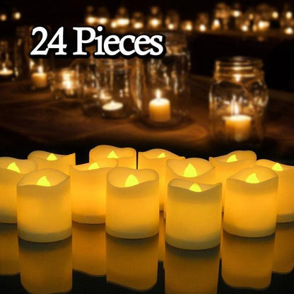 24-Piece: LED Flameless Tea Light Candle Indoor Lighting refund_fee:1200 Warranty