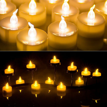 24-Piece: LED Flameless Tealight Smokeless Flickering Candles Indoor Lighting refund_fee:1200 Warranty